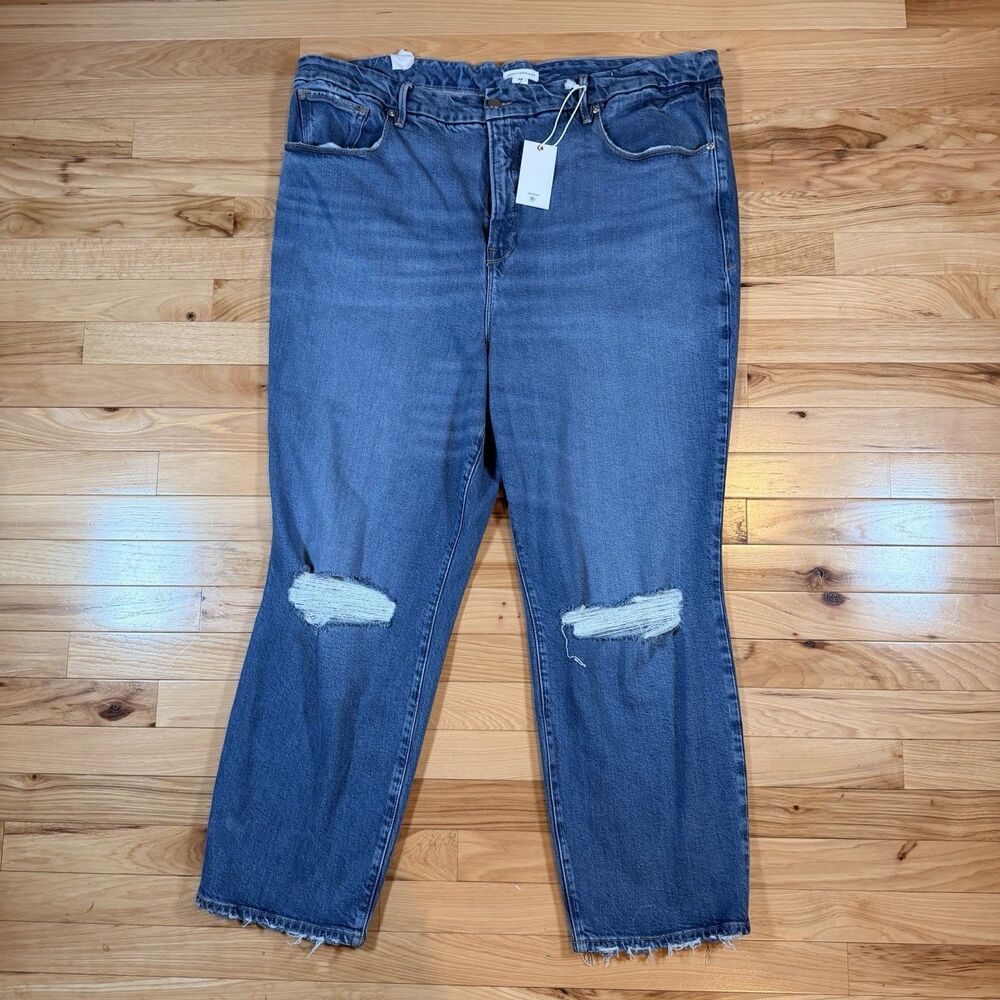 NWT Good American “Good Classic” Women’s Jeans Size 24 Indigo Blue MSRP $165